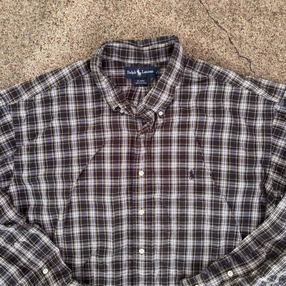 Ralph Lauren Men's Blaire 2XL Plaid‎ Button-Down Shirt Multicolor Long Sleeve - Picture 5 of 6